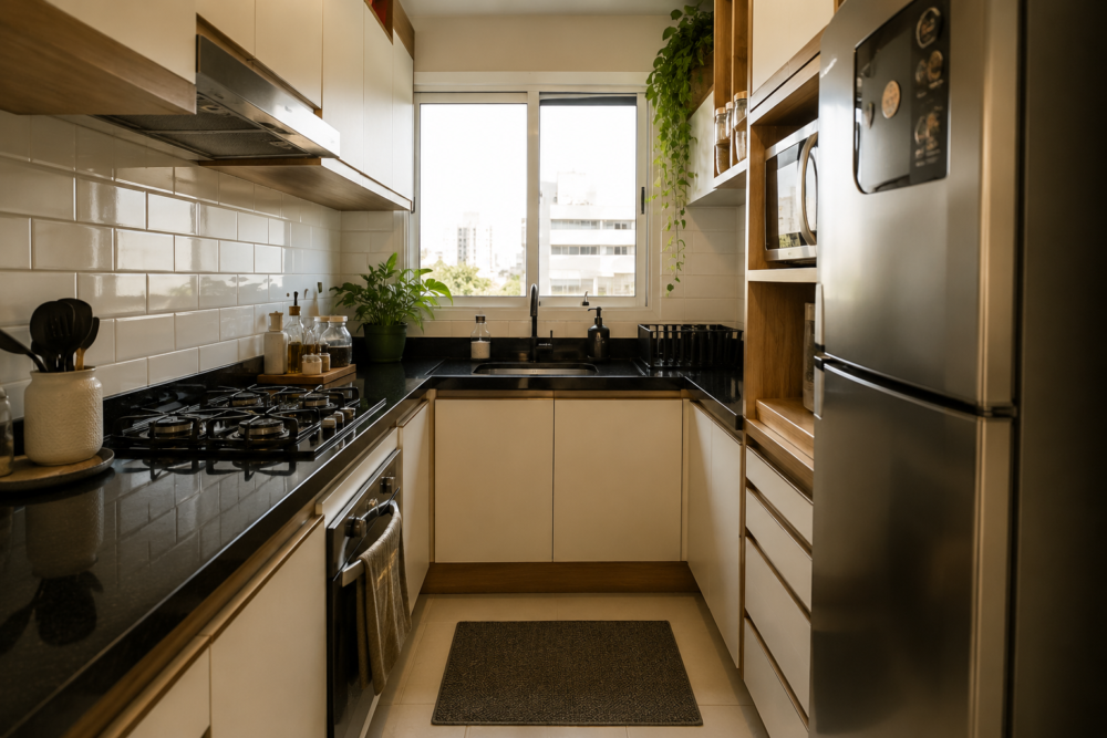 Como organizar uma cozinha pequena: ideias simples para ganhar espaço 1 Como organizar uma cozinha pequena
